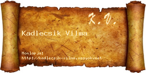 Kadlecsik Vilma névjegykártya